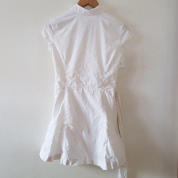 Esprit Cream Flared Skirt Tie Waist Dress - Picture 4 of 5